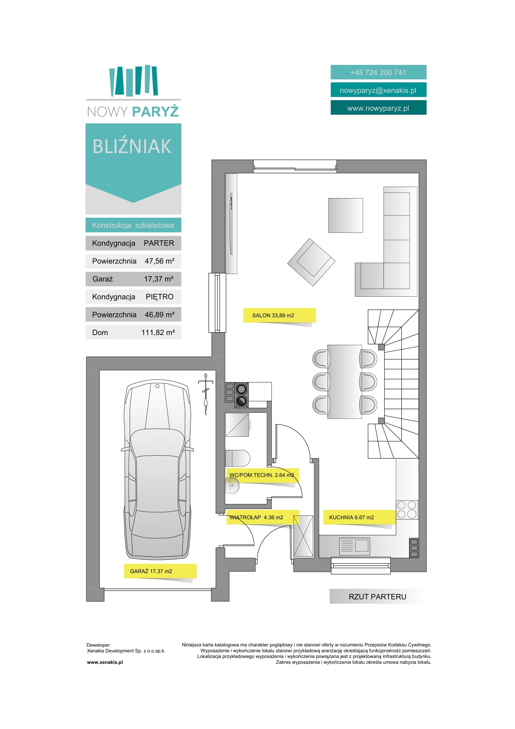Bliźniak 111 szkielet - Parter